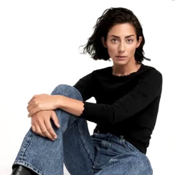 Joseph A. Black Scalloped Sweater - Picture 3 of 10